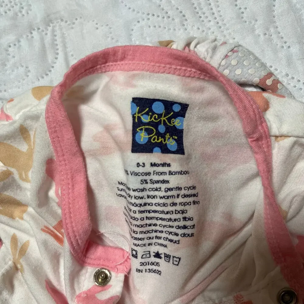Kickee Pants Bunny Ruffle Bottom Pajamas Size 0-3m